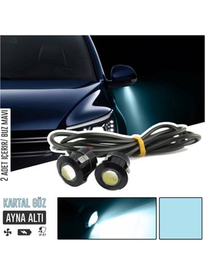 STS Oto Aksesuar Kartal Göz LED Ayna Altı LED Eagle Eye Civatalı Buz Mavi Renk 18MM