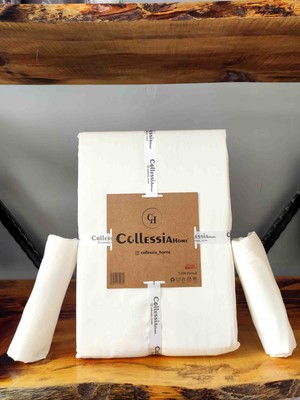 Collessia Home %100 Pamuk Saten Çift Kişilik Düz Çarşaf Takımı (Lastiksiz) - 240X260 cm