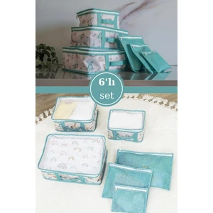 Onikiden 6’lı Bebek Doğum Çanta Seti, Çok Kullanışlı Düzenleyici Seyahat 6’lı Set Mavi