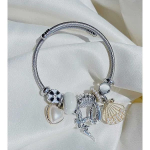 Çelik Istiridye Charm Pandora Bileklik