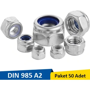 M4 Metrik Fiberli Inox Somun 50 Adet