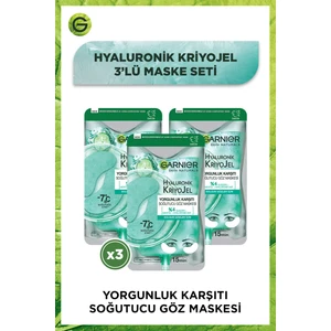 3'lü Hyaluronik Kriyojel Yorgunluk Karşıtı Soğutucu Göz Maskesi