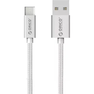 Orıco USB To Type-C 3A Örgülü Data ve Şarj Kablosu 1 Metre Gümüş