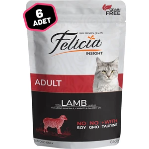 Pouch Tahılsız Kuzulu Yetişkin Kedi Konserve Mama 6 x 85 Gr.