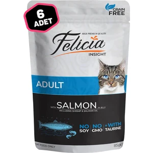 Pouch Tahılsız Somonlu Yetişkin Kedi Konserve Mama 6 x 85 Gr.