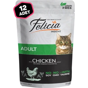 Pouch Tahılsız Tavuklu Yetişkin Kedi Konserve Mama 12 x 85 Gr.