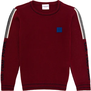 U.S. Polo Assn. Erkek Çocuk Vişne Triko Kazak 50253818-VR223