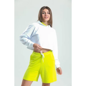 Limon Sarısı Yüksek Bel Basic Şort