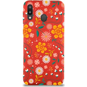 Printify Samsung Galaxy M20 ile Uyumlu Lansman Çiçek Tasarımlı Içi Kadife Kapak Kılıf