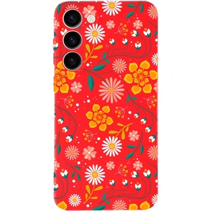 Printify Samsung Galaxy S23 ile Uyumlu Lansman Çiçek Tasarımlı Içi Kadife Kapak Kılıf