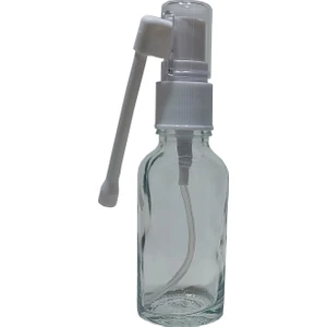 10 Adet 50 ml Şeffaf Renk Ağız Sprey Boş Cam Şişe Beyaz Valf