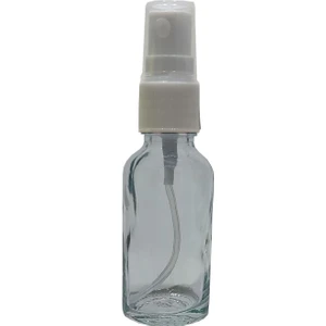 10 Adet 20 ml Parfüm ve Kolonya Beyaz Spreyli Şeffaf Boş Cam Şişe