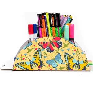 Ahşap Vip Animals Gökkuşağı Cetvelli Masaüstü Kalemlik Organizer Montajlı Kutulu