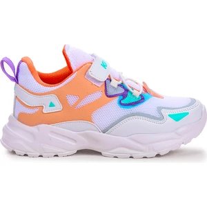 Kiko Kids Cırtlı Fileli Kız Erkek Çocuk Spor Ayakkabı 3019 Beyaz Mercan