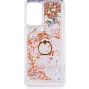 Kip GSM Galaxy A72 Kılıf Sıvılı Simli Yüzüklü Kapak