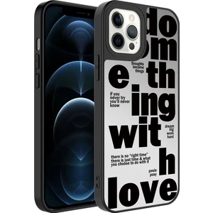 Apple iPhone 12 Pro Max Kılıf Aynalı Desenli Parlak Mirror Kapak