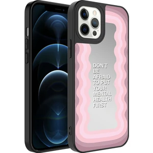 Apple iPhone 12 Pro Max Kılıf Aynalı Desenli Parlak Mirror Kapak