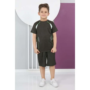 Erkek Çocuk Dalgıç Kumaş Spor Şort Tişört  Bermuda Alt-Üst Takım-ET-0001