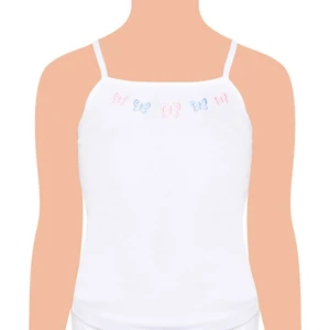 6'lı Paket Ip Askı Kız Çocuk Işlemeli Atlet