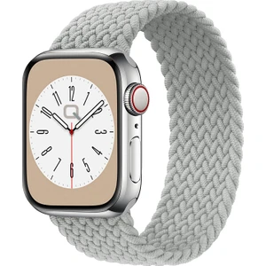 Solo Loop Örgü Kordon, Apple Watch Series SE/11/10/9/8/7/6/5/Ultra Uyumlu 49mm-46mm-45mm-44mm, Medium, Inci Beyazı