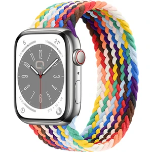 Solo Loop Örgü Kordon, Apple Watch Series SE/10/9/8/7/6/5/4/3/Ultra Uyumlu 49mm-46mm-45mm-44mm-42mm, Small, Pride Edition