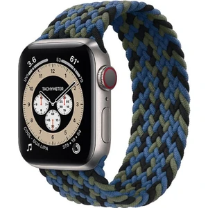Solo Loop Örgü Kordon, Apple Watch Series SE/11/10/9/8/7/6/5/Ultra Uyumlu 49mm-46mm-45mm-44mm, Medium, Blue Mix