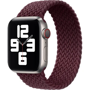 Solo Loop Örgü Kordon, Apple Watch Series SE/11/10/9/8/7/6/5/4/3 Uyumlu 42mm-41mm-40mm-38mm, Small, Mürdüm