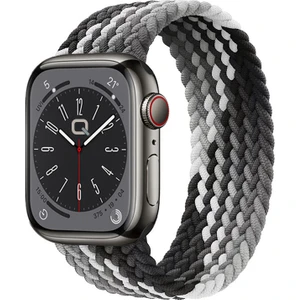 Solo Loop Örgü Kordon, Apple Watch Series SE/11/10/9/8/7/6/5/Ultra Uyumlu 49mm-46mm-45mm-44mm, Medium, Gradyan Siyah