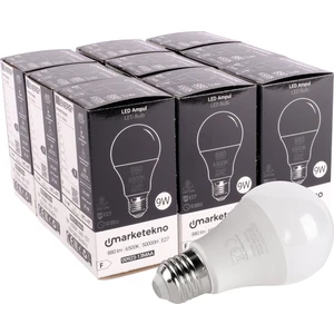 9W LED Ampul 6500K Beyaz Işık A60 E27 9 'lu Paket Ampul