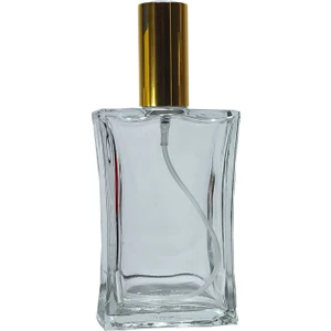1 Adet 100 ml Boş Parfüm Şişesi Altın Renk Sprey Kapaklı