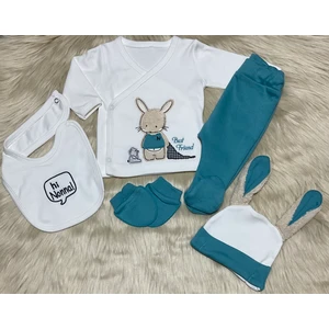 Yeni Sezon 5 Parça Unisex Uykucu Tavşan Yenidoğan Hastane Çıkış Zıbın Seti