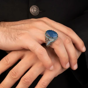 Argento Silver Opal Taşlı  925 Ayar Gümüş Yüzük