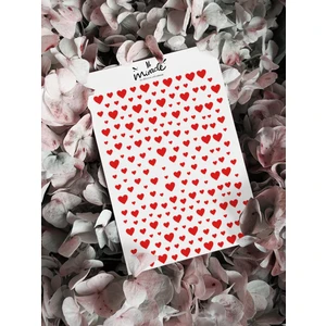 Miracle Creativity Kırmızı Kalpler Tırnak Dövmesi Tırnak Tattoo Nail Art Tırnak Sticker