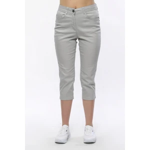 Era Lisa Yüksek Bel Klasik Likralı Keten Büyük Beden Kapri