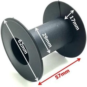 20 Adet Siyah Plastik 57 x 62 mm Boş Makara