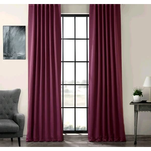 Evdepo Home Taç Mürdüm Karartma Blackout Fon Perde, 1/2 Seyrek Pile, Tek Kanat, 70 x 240 cm