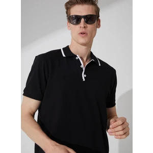 People By Fabrika Düz Siyah Erkek Polo T-Shirt 23P12