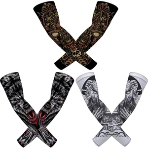 3 Çift, Uv Güneş Korumalı Kol Kolluğu, Yetişkinler Için Unisex Upf 51 Spor Dövme Kılıfı, L (Yurt Dışından)