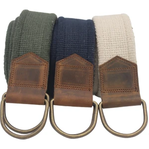 Anatolia Craft Derili Erkek Kadın Kız Genç Için D Tokalı  Antik Halkalı Dokuma Yeşil Lacivert Bejkrem Taktik Spor Kanvas Kot Bez Kemer