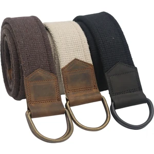 Anatolia Craft Derili Erkek Kadın Kız Genç Için D Tokalı Siyah Antik Halkalı Dokuma Kahverengi Bejkrem Siyah Taktik Spor Kanvas Kot Bez Kemer