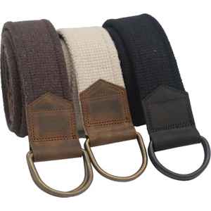 Anatolia Craft Derili Erkek Kadın Kız Genç Için D Tokalı Siyah Antik Halkalı Dokuma Kahverengi Bejkrem Siyah Taktik Spor Kanvas Kot Bez Kemer