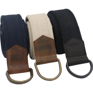 Anatolia Craft Derili Erkek Kadın Kız Genç Için D Tokalı Siyah Antik Halkalı Dokuma Lacivert Bejkrem Siyah Taktik Spor Kanvas Kot Bez Kemer