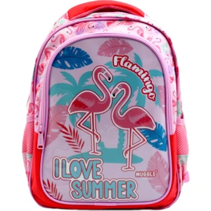 2 Bölmeli Flamingo Pembe Okul Sırt Çantası (MU-7211)