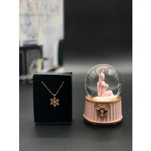 Masalsı Concept Zirkon Kolye ve Mini Küre  Anneme Anneler Günü Hediyesi Eşe Sevgiliye Doğum Günü Hediyesi