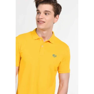 Lakes Sarı Polo Yaka Nakışlı Erkek Tshirt