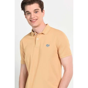 Lakes Kahve Polo Yaka Nakışlı Erkek Tshirt