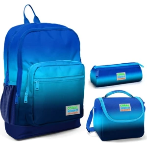 Coral High Lacivert Mavi Gradyan Üçlü Ilkokul Okul Çanta Seti