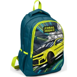 Coral High Nefti Sarı Araba Erkek Çocuk USB Çıkışlı Ilkokul ve Ortaokul Sırt Çantası