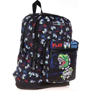 Kids&love Erkek Çocuk Siyah Dinazor Ilkokul Okul Sırt Çantası - Dört Gözlü