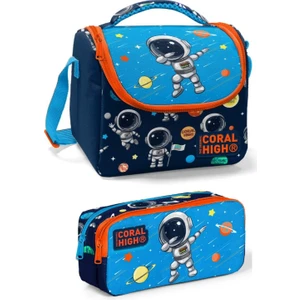 Coral High Lacivert Mavi Astronot Erkek Çocuk Beslenme Çantası Seti